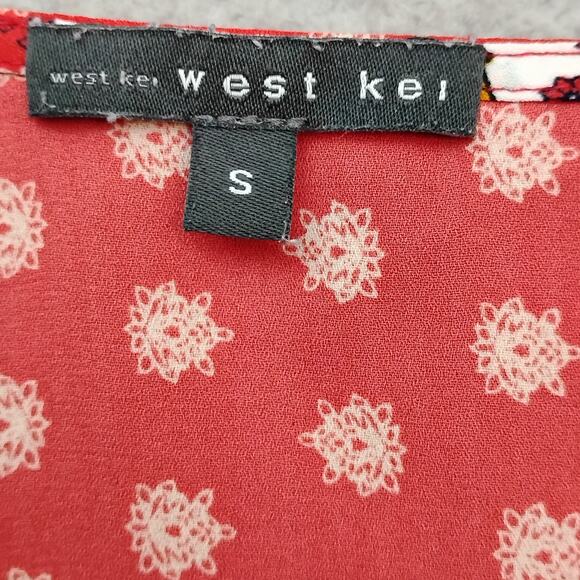 West Kei Talina Boho Top Size Small Moroccan Print Ties at the Waist - Picture 5 of 8